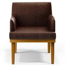 Ver imagem 7 de Kit 3 Poltronas Decorativas Para Sala De Estar E Recepção Beatriz W01 Couríssimo Marrom - Lyam