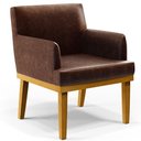 Ver imagem 4 de Kit 3 Poltronas Decorativas Para Sala De Estar E Recepção Beatriz W01 Couríssimo Marrom - Lyam