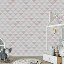 Ver imagem 5 de Papel de parede infantil triângulo rosa menina para quarto de bebê M² PP138