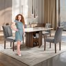 Conjunto Sala de Jantar Mesa Tampo Slim Plus Vidro 120x90cm com 4 Cadeiras Elis  - 9