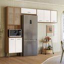 Ver imagem 1 de Armário de Cozinha Compacta Paolla 261,2 Cm com 8 Portas Ipe/off White