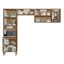 Ver imagem 4 de Armário de Cozinha Compacta Paolla 261,2 Cm com 8 Portas Ipe/off White