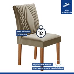 Conjunto Sala de Jantar Mesa Tampo Slim Plus Vidro 120x90cm com 4 Cadeiras Elis Yescasa - 6