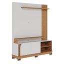 Ver imagem 2 de Painel com Rack Tv até 65 Pol 2 Gavetas 152x187cm Jurerê Off White Freijó
