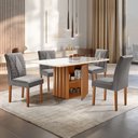 Ver imagem 2 de Conjunto Sala de Jantar Mesa Tampo Smart Plus Vidro 120x90cm com 4 Cadeiras Elis Yescasa