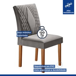 Conjunto Sala de Jantar Mesa Tampo Slim Plus Vidro 120x90cm com 4 Cadeiras Elis Yescasa - 6