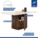 Ver imagem 3 de Conjunto Sala de Jantar Mesa Tampo Slim Plus Vidro 170x90cm com 6 Cadeiras Elis