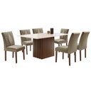 Ver imagem 2 de Conjunto Sala de Jantar Mesa Tampo Slim Plus Vidro 170x90cm com 6 Cadeiras Elis