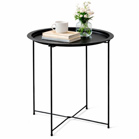 Mesinha Lateral Moderna Minimalista Industrial Mesinha Canto Preta