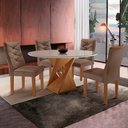 Ver imagem 1 de Conjunto Mesa Redonda com Vidro e 4 Cadeiras Tampo Barcelona Yescasa