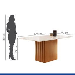 Conjunto Sala de Jantar Mesa Tampo Slim Plus Vidro 170x90cm com 6 Cadeiras Elis  - 8