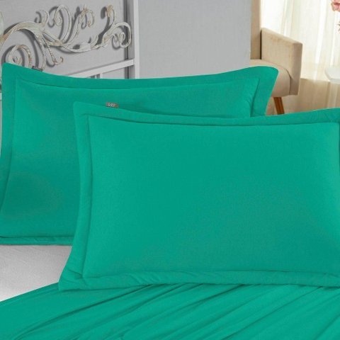 Porta Travesseiro Matelado Nobre 2 Peças Malha 100% Algodão - Jade