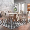 Ver imagem 1 de Conjunto Sala de Jantar Mesa Laguna Tampo Slim Plus Vidro 120x90cm com 4 Cadeiras Laguna Yescasa 