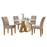 Conjunto Sala de Jantar Mesa Laguna Tampo Slim Plus Vidro 120x90cm com 4 Cadeiras Laguna Yescasa  - 14