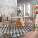 Ver imagem 2 de Conjunto Sala de Jantar Mesa Laguna Tampo Slim Plus Vidro 120x90cm com 4 Cadeiras Laguna Yescasa 