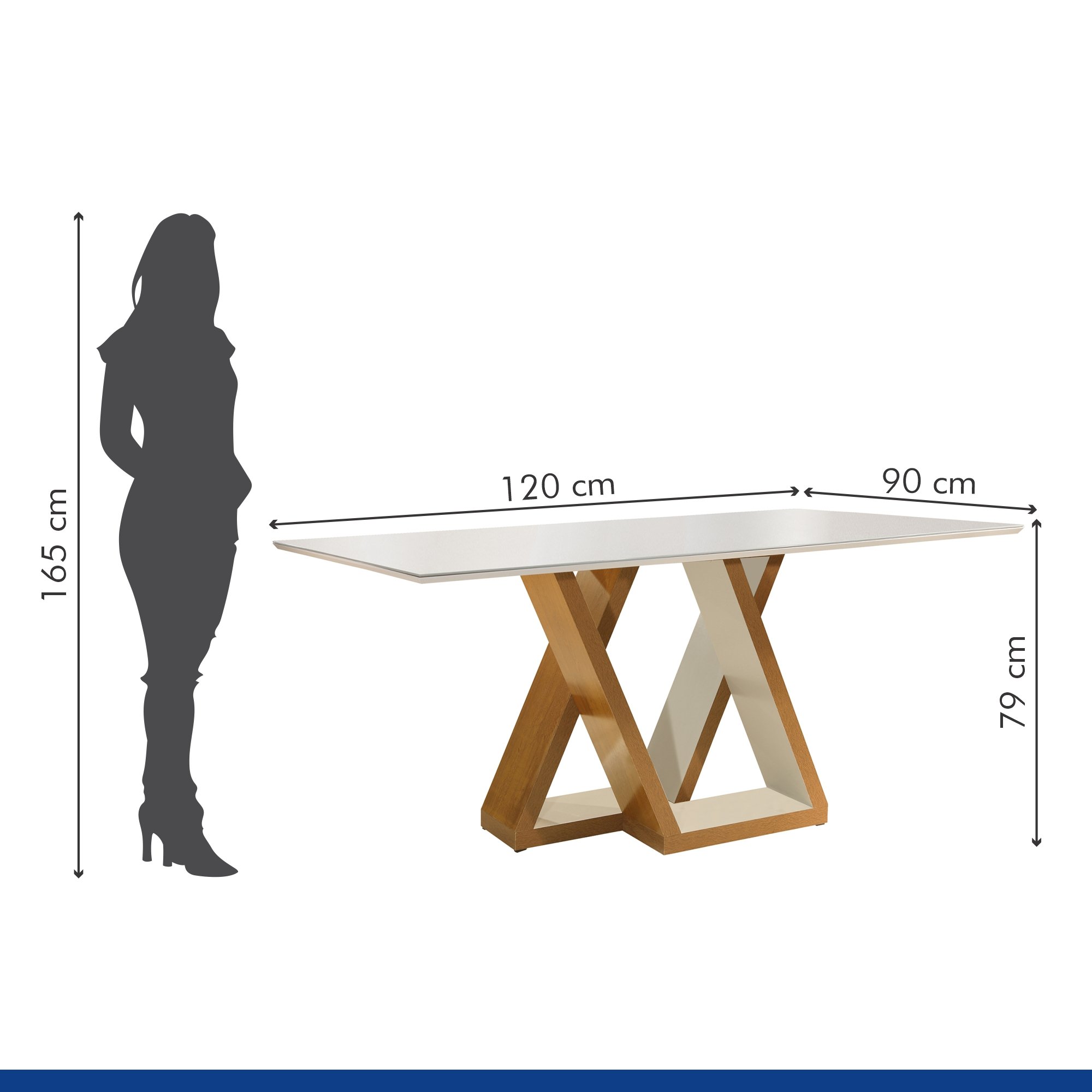 Conjunto Sala de Jantar Mesa Tampo Slim Plus Vidro 120x90cm com 4 Cadeiras Laguna Yescasa  - 6