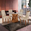Ver imagem 1 de Conjunto Mesa Redonda com Vidro e 4 Cadeiras Tampo Barcelona Yescasa