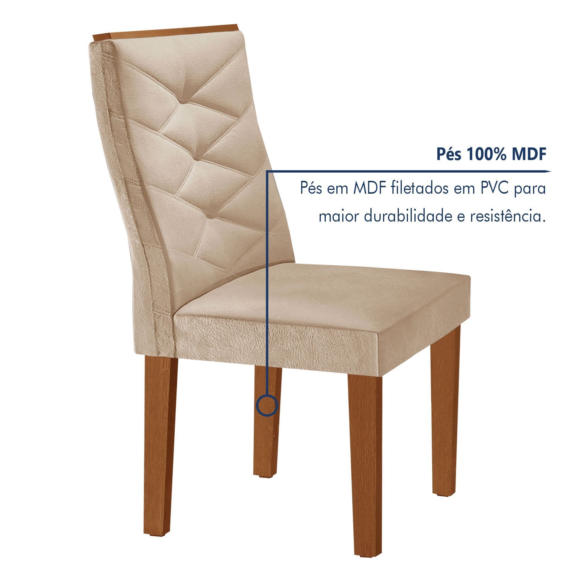 Conjunto Mesa Redonda com Vidro e 4 Cadeiras Tampo Barcelona Yescasa - 5