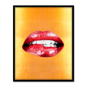 Quadro "Lips" Adriana Figueiredo Mercado da Imagem Obra Assinada Preto