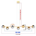 Ver imagem 5 de Pendente Luminaria Lustre de Teto Jabuticaba de 7 Globos Decoração Casa Cozinha Sala Escritório