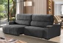 Ver imagem 1 de Sofá Retrátil e Reclinável Milão 3 Lugares Preto 2,50m Suede com Porta Copos Sofá Casa