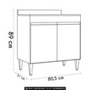 Ver imagem 3 de Balcão de Cozinha para Cooktop 80cm Flórida Cinza Claro - Lumil