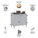 Ver imagem 5 de Balcão de Cozinha para Cooktop 80cm Flórida Cinza Claro - Lumil