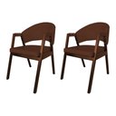 Ver imagem 1 de Kit 2 Cadeiras de Jantar Helen Madeira Maciça Mel Premium Facto Design Moderno - Marrom