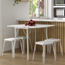 Ver imagem 1 de Conjunto Mesa Extensível com 4 Banquetas Branco Carraro