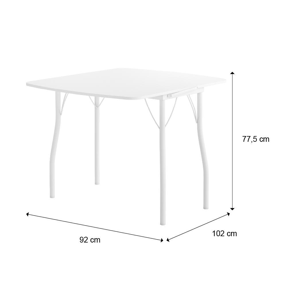 Conjunto Mesa Extensível com 4 Banquetas Branco Carraro - 4