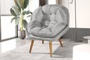 Ver imagem 1 de Poltrona Decorativa Sênior Suede Premium Pés de Madeira Cinza:cinza