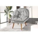 Ver imagem 1 de Poltrona Decorativa Sênior Suede Premium Pés de Madeira Cinza:cinza