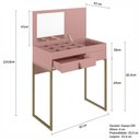 Ver imagem 4 de Penteadeira Industrial Lady 1 Gaveta Rose - Olivar Móveis