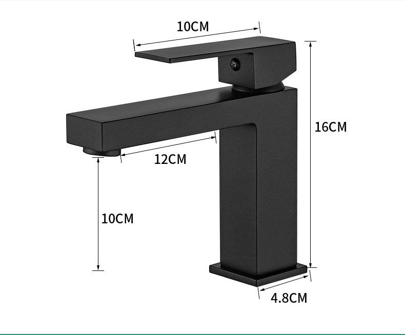 Torneira Monocomando Cascata Banheiro Baixa 7127 Preta Fosco Luuk Young - 2