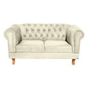 Ver imagem 2 de Conjunto Sofá Namoradeira Chesterfield Capitone Suede Nude Decorativa / Sala, Tv, Estar, Recepção