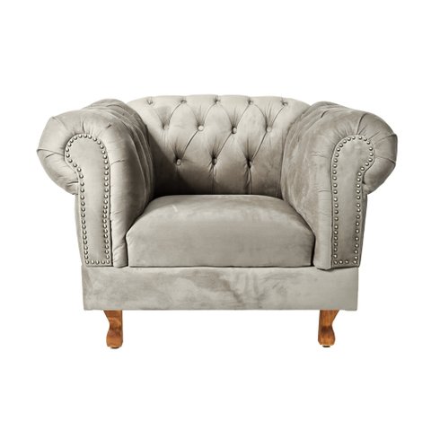 Conjunto Sofá Namoradeira Chesterfield Capitone Suede Nude Decorativa / Sala, Tv, Estar, Recepção
