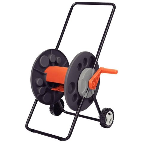 Enrolador de Mangueira Tramontina até 55m 1/2" com Rodinhas Suporte Giratório Pátio Jardim