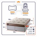 Ver imagem 2 de Conjunto Box Baú Queen Chicago Branco 158x198x64 Espuma D33