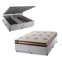 Ver imagem 1 de Conjunto Box Baú Queen Chicago Branco 158x198x64 Espuma D33