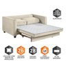 Sofá Cama Marcelle 2 Lugares 150 Casal Veludo Paris Pés de Madeira - Talento Móveis - 3