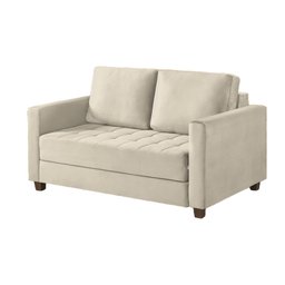 Sofá Cama Marcelle 2 Lugares 150 Casal Veludo Paris Pés de Madeira - Talento Móveis - 1