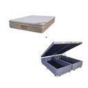 Ver imagem 2 de Cama Box Baú Queen 158 Suede Cinza com Colchão Ortobom Airtech Spring Pocket D26 Bege 70x158x198