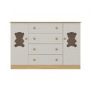 Ver imagem 7 de Cômoda Infantil 125cm 2 Portas com Vidro e 4 Gavetas Teddy Multimóveis Mp4490 Madeirado/off White
