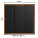 Ver imagem 3 de Guarda-Roupa Casal Madesa Lyon 3 Portas de Correr 2 Gavetas Rustic/Preto Cor:Rustic/Preto