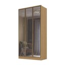 Ver imagem 2 de Guarda Roupa Solteiro 1,20m 3 Portas Reflecta e LED 100% MDF Cor:Olmo