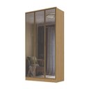 Ver imagem 2 de Guarda Roupa Solteiro 1,20m 3 Portas Reflecta e Led 100% Mdf Cor:olmo