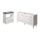Ver imagem 1 de Balcão Cozinha Armário Gabinete de Pia 160 Cm Estela e Balcão para Fogão Cooktop 4 Bocas Evelyn