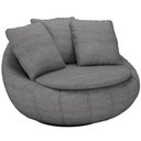 Ver imagem 1 de Poltrona Para Sala De Estar Decorativa Giratória Kira M03 Linho Cinza - Lyam Decor