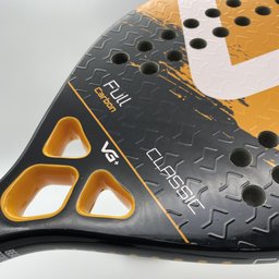 Kit com 2 Raquetes de Beach Tennis Classic Full Carbon VG Plus - Laranja - 5