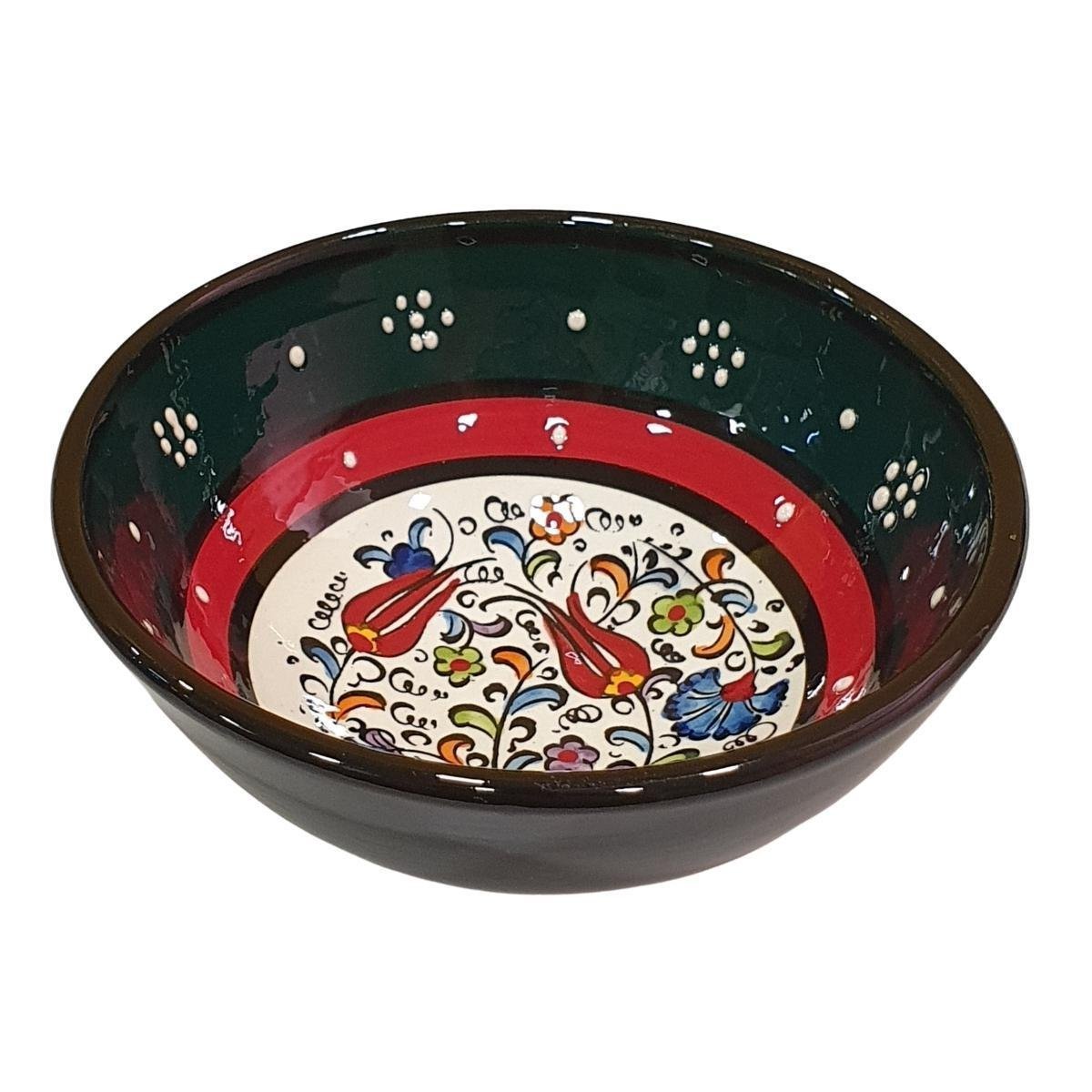 Bowl Turco Pintado De Cerâmica Verde Escuro Liso 12Cm - 2